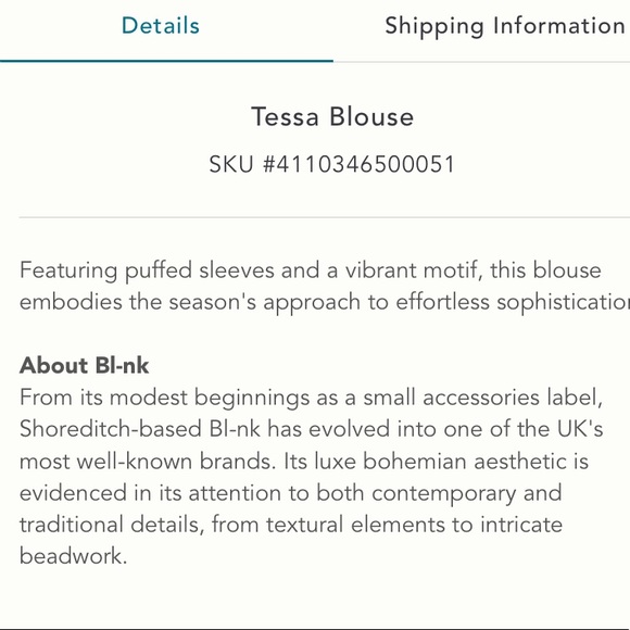 Anthropologie NWT Bl-nk Tessa Blouse Size 2X. - Picture 7 of 13